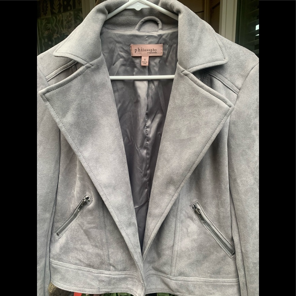 Philosophy Suede Jacket in Grey - size S